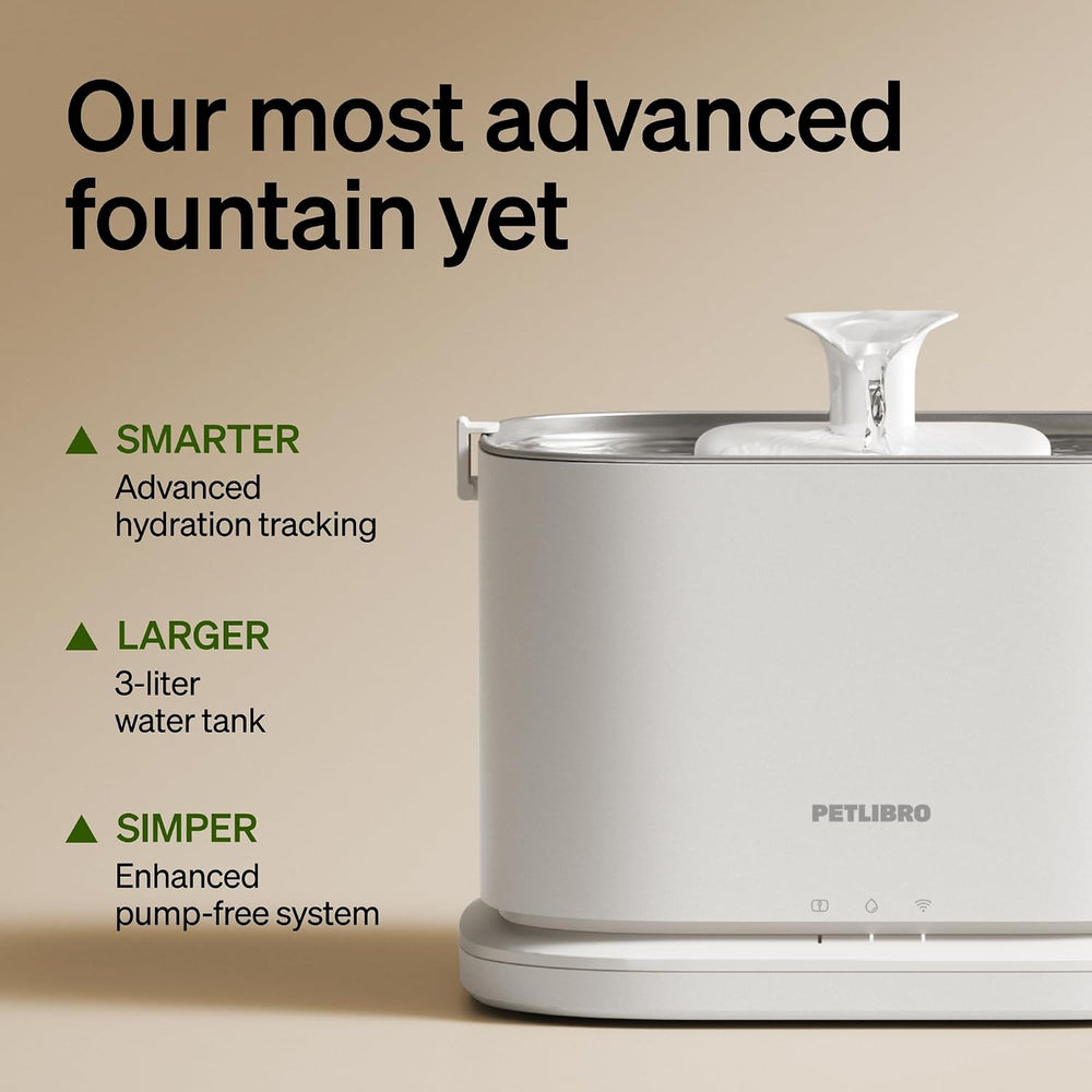 PETLIBRO Quiet Dog Water Fountain Stainless Steel Tray, Smart Pet Water Fount...