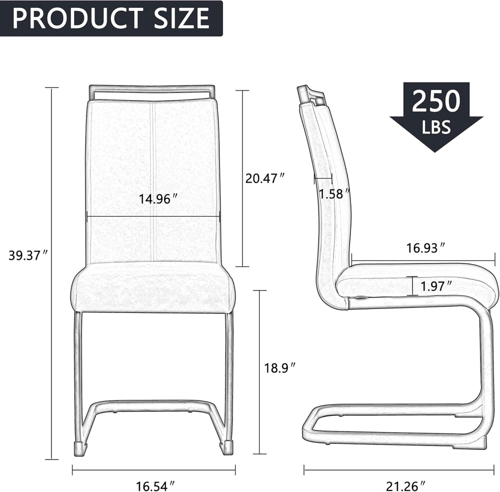 gopop Dining Chairs Set, Kitchen Modern Metal Chairs with Faux Leather Padded...