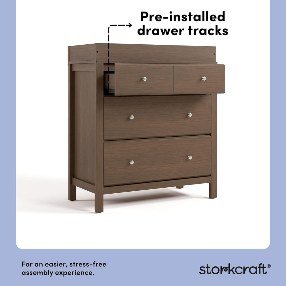 Storkcraft Horizon 3 Drawer Chest with Removable Changing Topper, Hazelnut