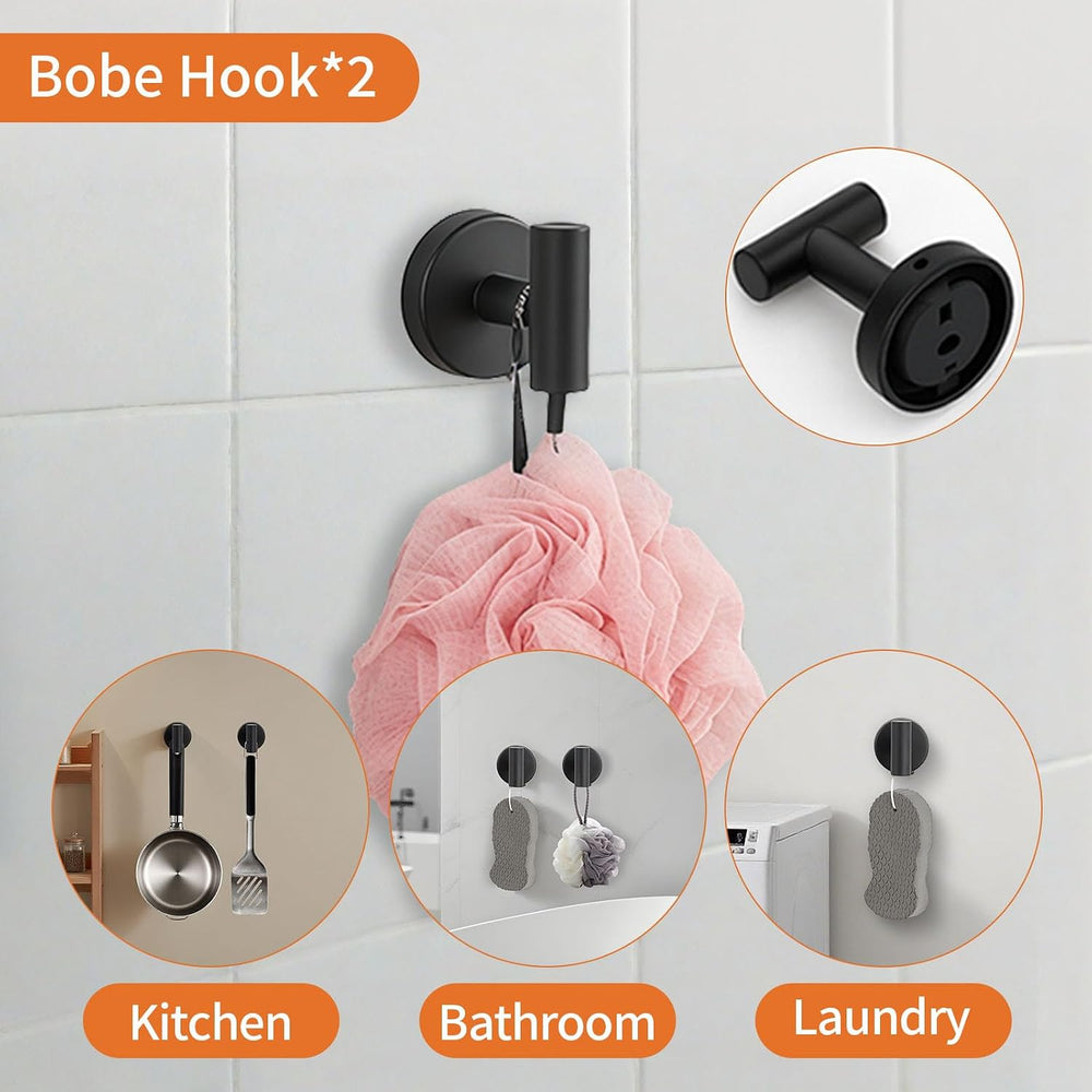 5-Piece Matte Black Bathroom Hardware Set, Towel Racks Set for Bathroom SUS30...