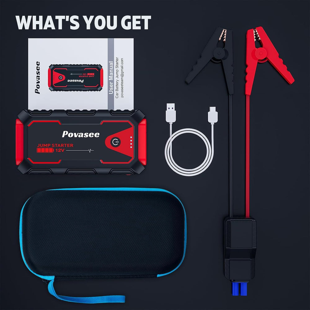 Povasee Jump Starter 5000A Car Jumper Starter, Model A30 12V Jump Box for Car...