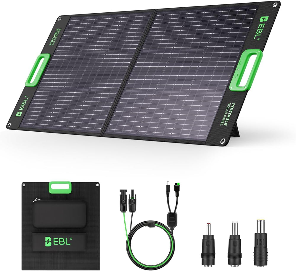 EBL 100W Portable Solar Panel for Jackery/Ecoflow/Bluetti Power Station