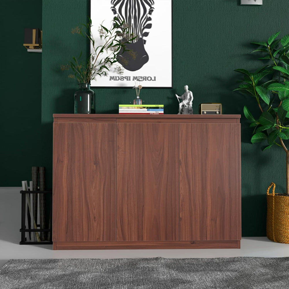 holzart 43" Walnut Brown Buffet Cabinet Sideboard with Storage - Modern ...