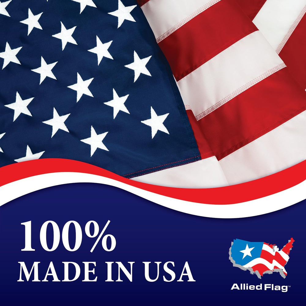ALLIED FLAG American Flag and Pole Set - 3x5 US Flag and 5' Spinning Flag...