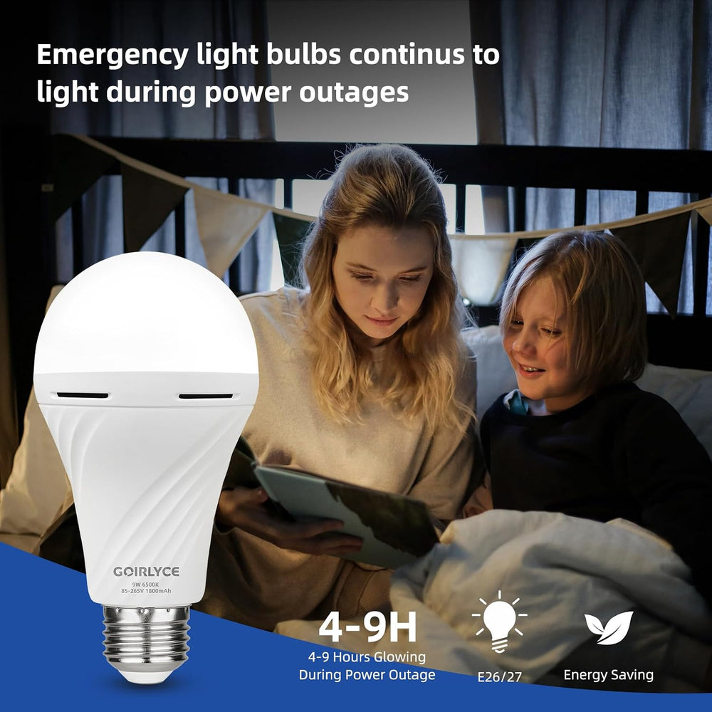 6 Pack Rechargeable Emergency Light Bulbs, Battery Powered LED Light Bulb