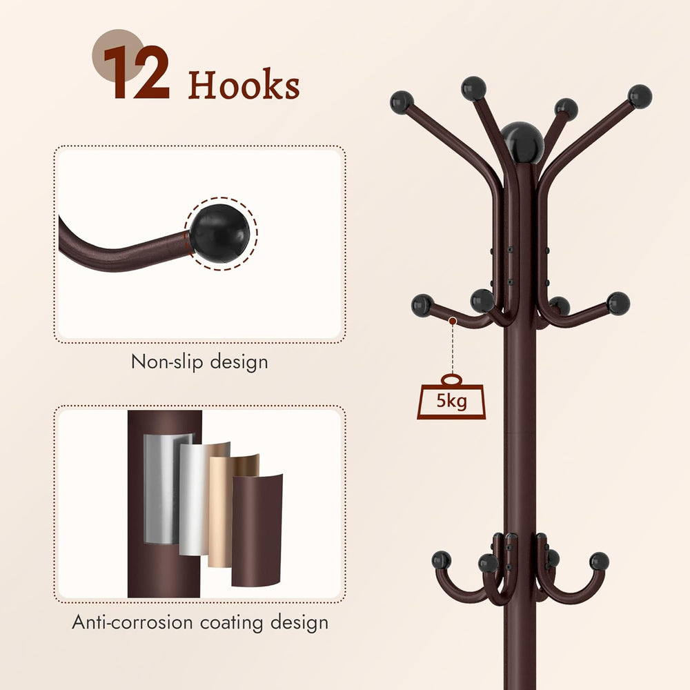 FAVOOSTY Coat Rack Freestanding,Coat Rack Stand with Umbrella Holder,Metal Co...