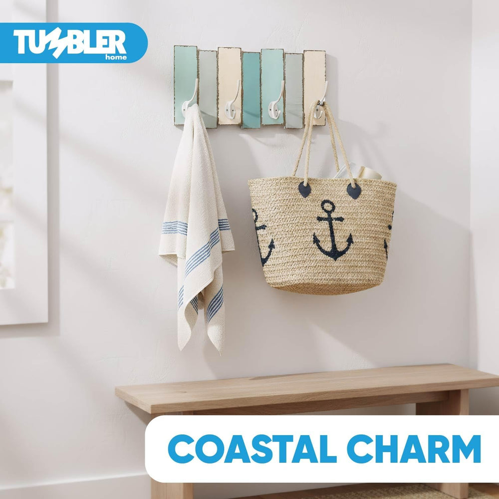 Tumbler Home Beachy Wall Hook Rack for Coastal and Beach Decor