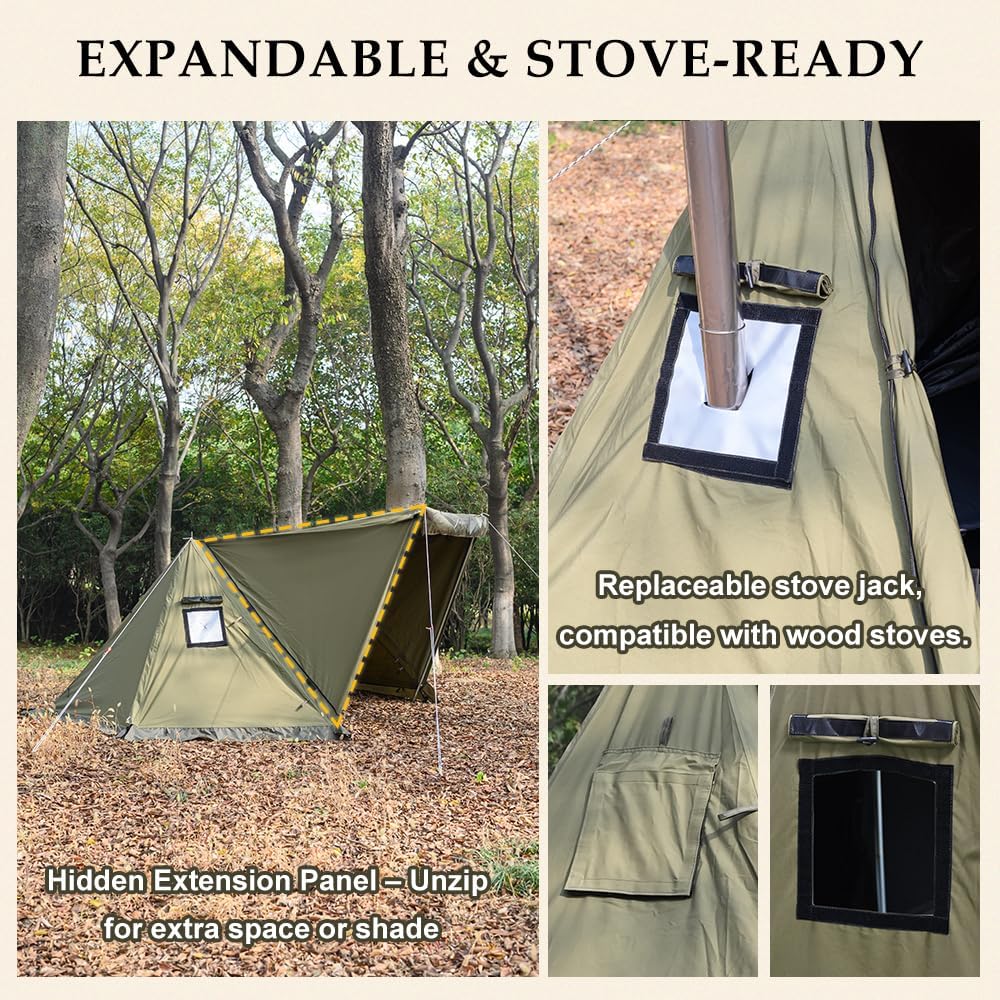 TOMOUNT Bivy Tent Canvas Shelter for Camping for Two Person