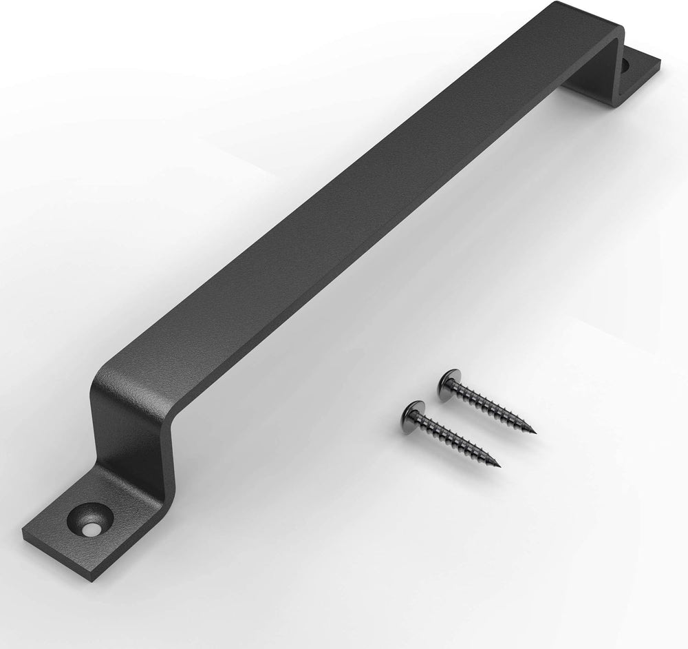 2 Pack 12" Straight Bar Barn Door Handle, Matte Black Gate Pull