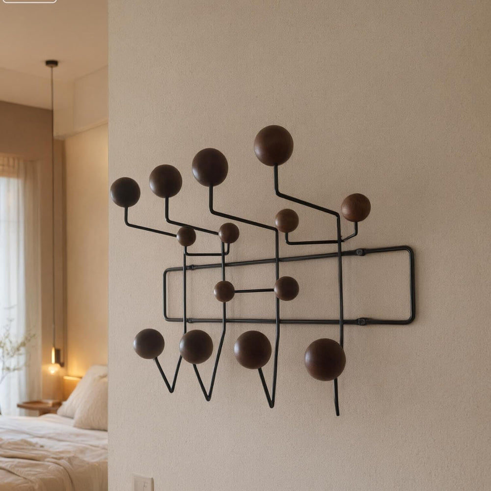 SHISEDECO Classic Mid Century Modern Home Hang it All Coat Rack Dark Walnut