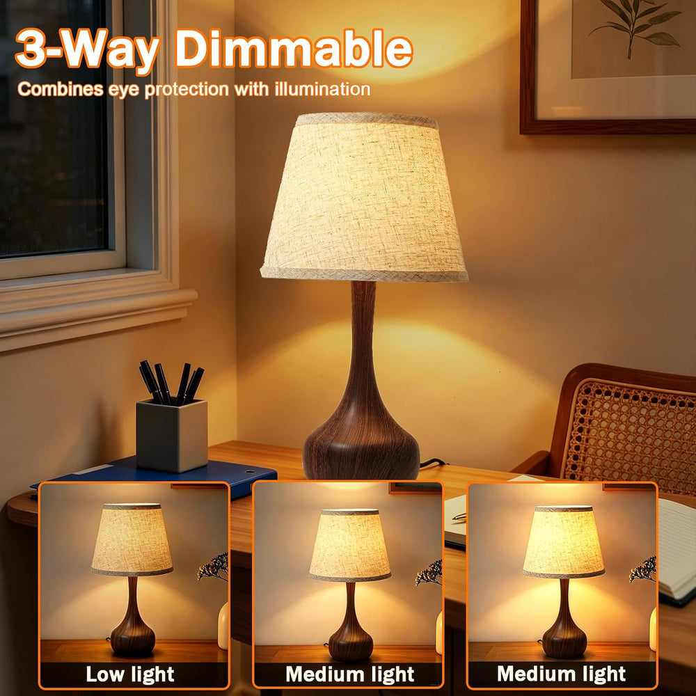 17" Touch Table Lamp for Bedroom, 3-Way Dimmable Bedside Lamp-Set 2