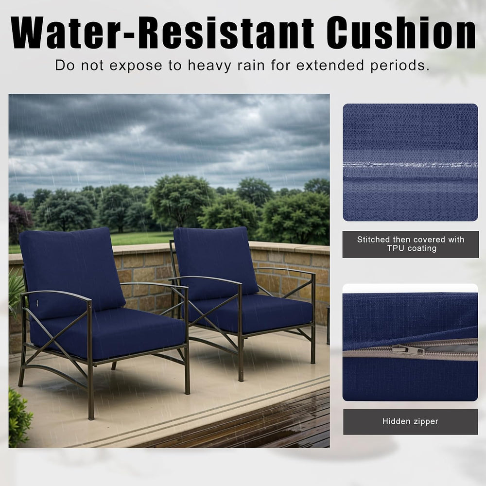 Favoyard Deep Seat Patio Cushion Set, Blue, 22 x 22 inch