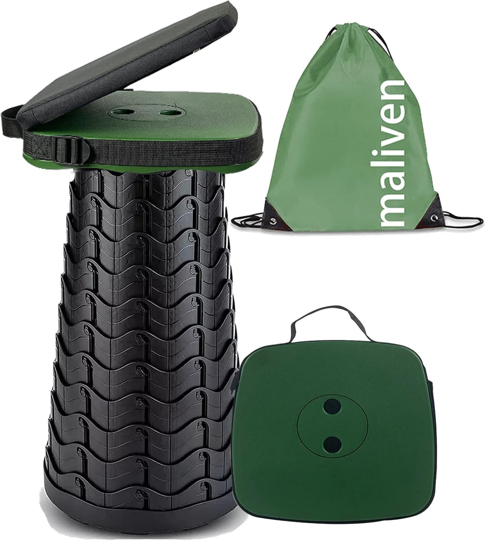 Collapsible Camping Stool with Seat Cushion & Nylon Bag, Square Portable ...