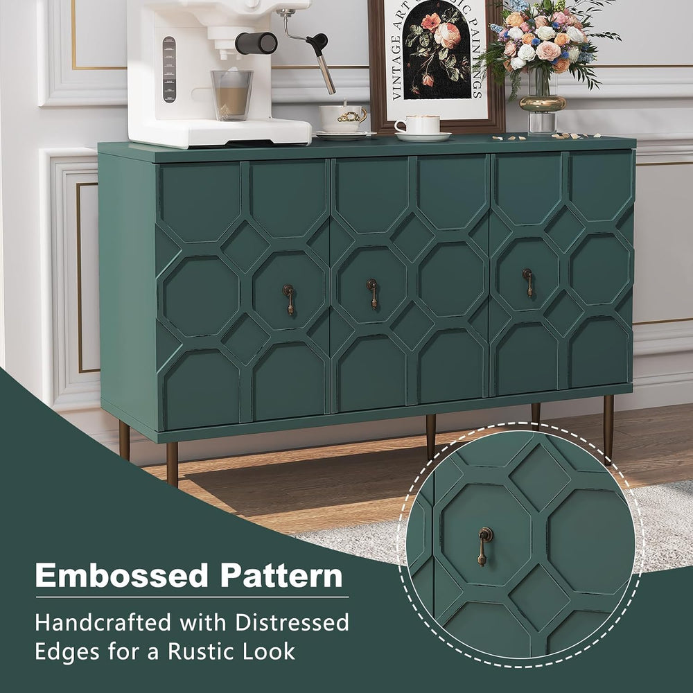 Sideboard Buffet Cabinet with Storage, 47" Accent Cabinet with Decorativ...