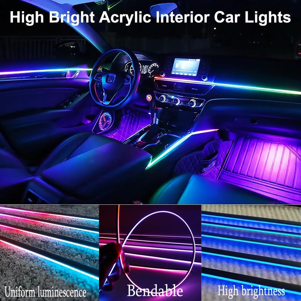 Acrylic Interior Car LED Lights with Remote and Wireless APP 6 in 1,Ambient L...