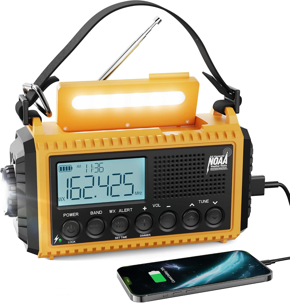 Raynic Emergency Radio, 5000mAh/18500mWh Weather Radio, Solar Hand Crank Radi...