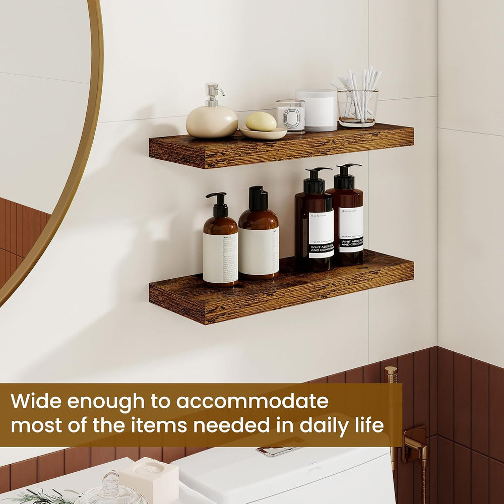 Dreamland Floating Shelves, 20Inch Rustic Wooden Wall Shelves for Bathroom|Be...