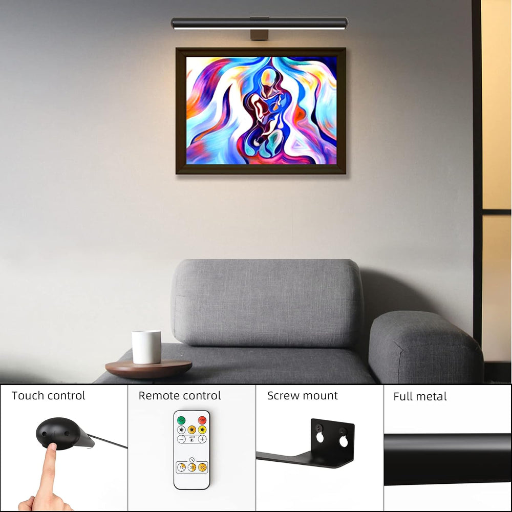 22'' Metal Art LED Display Light with 400LM, 3 Colors, Dimmable, Time...