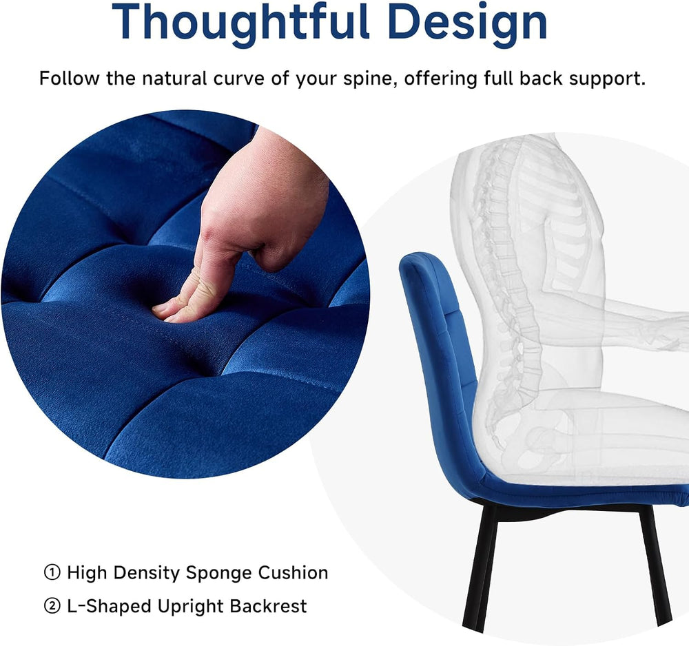 Blue Velvet Dining Chairs Set of 4 Kitchen & Dining Room Chairs