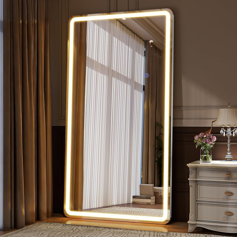 VooBang 76"x34" Large LED Full Length Mirror with Dimmable Lights