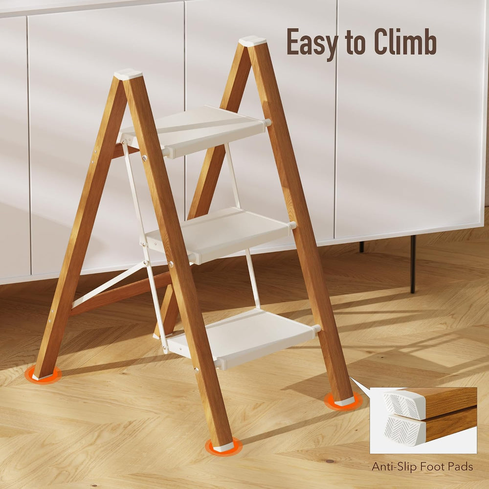 Mayi Plus 3 Step Stool Foldable, Aluminum, Lightweight Step Ladder