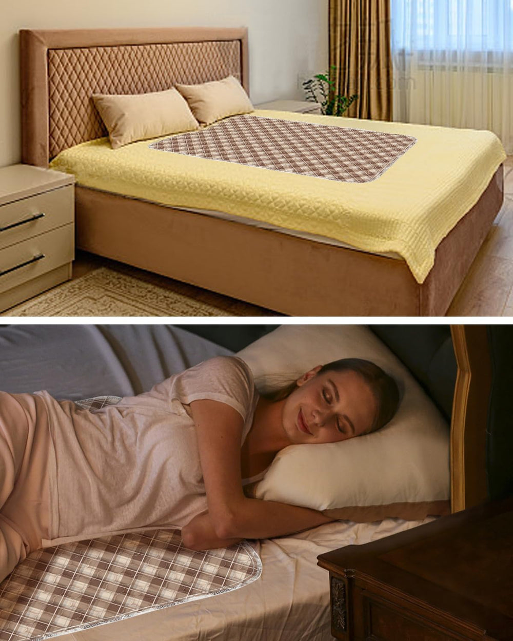 Non-Slip Bed Pads for Incontinence Washable (36" x 52"|2 Pack), Wat...