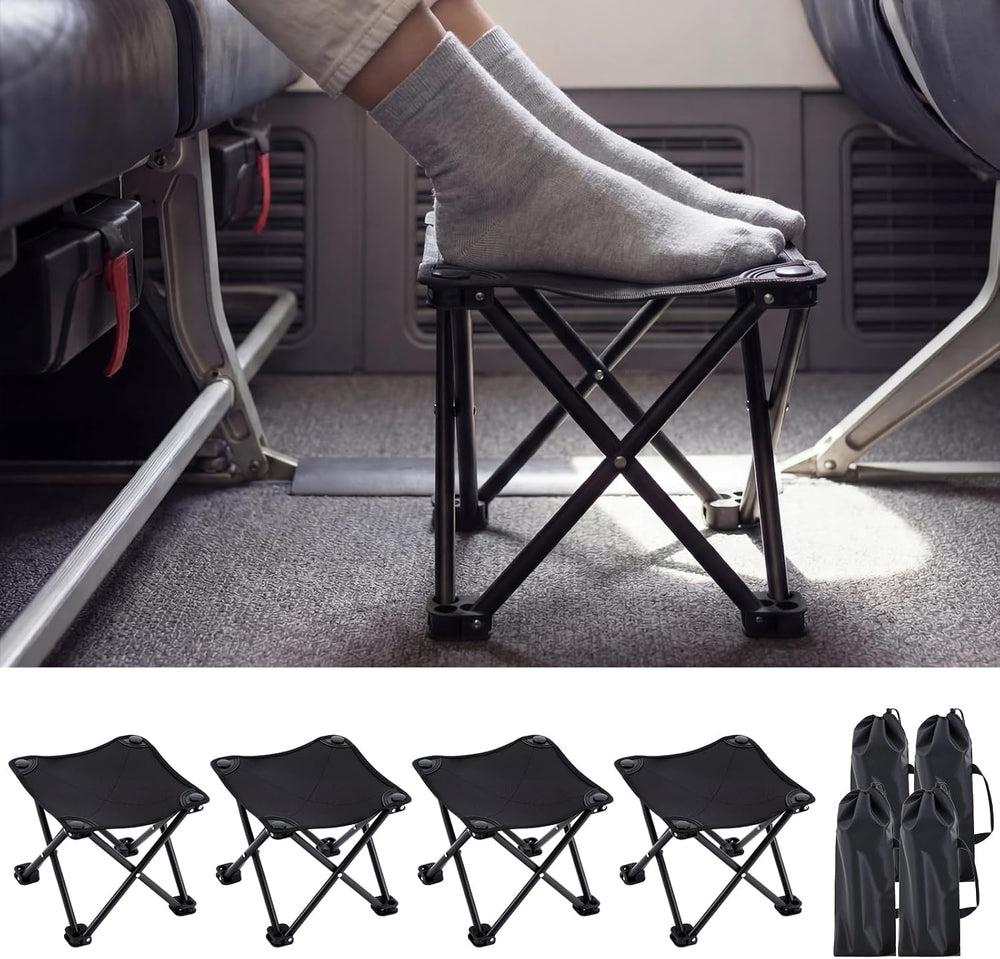 Ripeng 4 Pcs Portable Airplane Travel Foot Rest, Folding Camping Stool, Under...