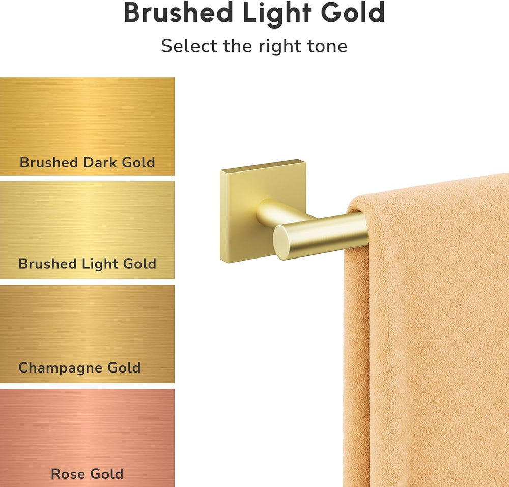 USHOWER Brushed Gold Bath Towel Bar, 30 Inch Towel Racks for Bathroom