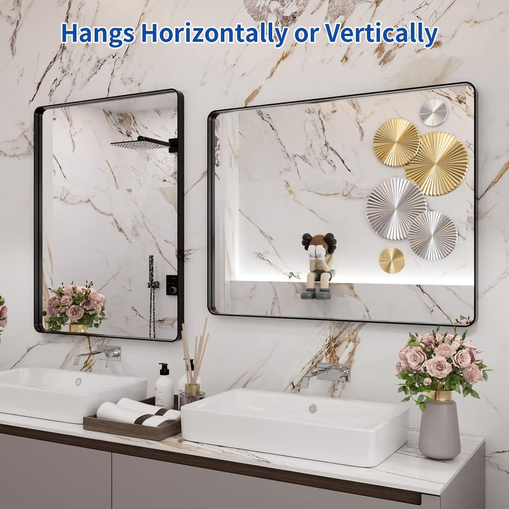 WEER Bathroom Vanity Mirror Black 28X36 Inch