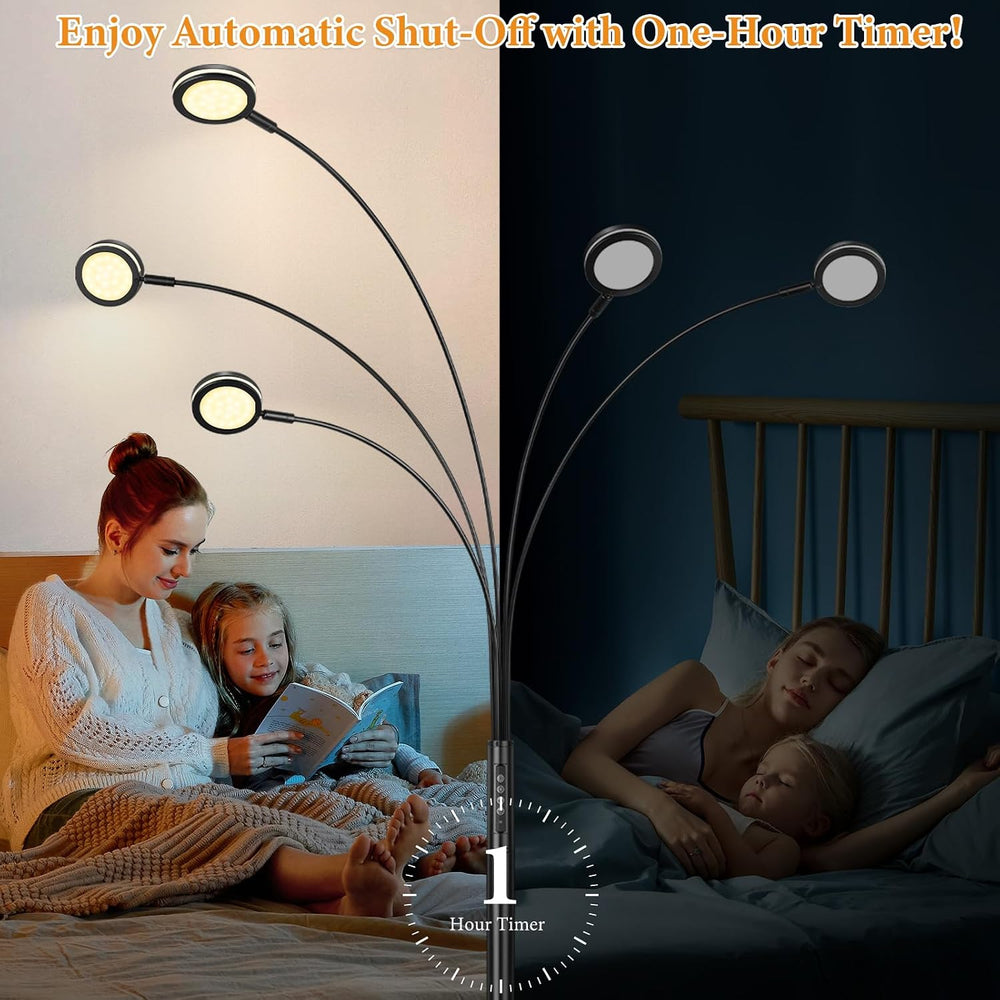 Bairth LED Arc Floor Lamp with Remote,2250LM Dimmable Floor Lamp with Timer