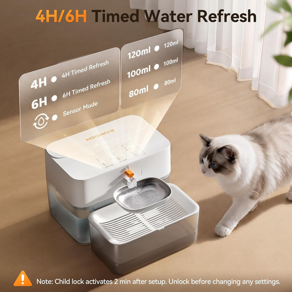 Meowant Cat Water Fountain Filterless Wastewater Separation, Sensor Mode