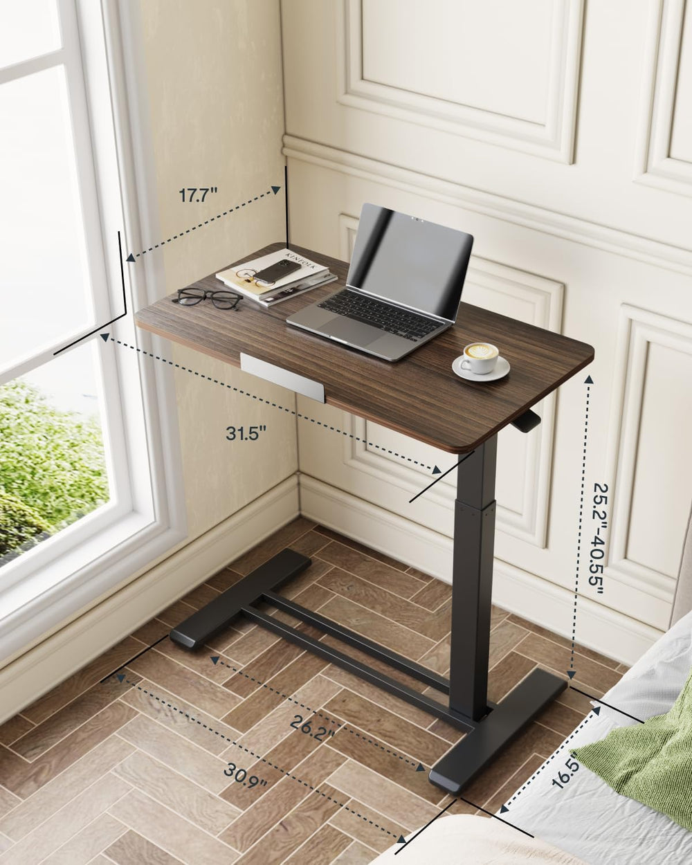 FLEXISPOT H7 PRO 55° Tiltable Mobile Overbed Table with Pneumatic Lift,32'...