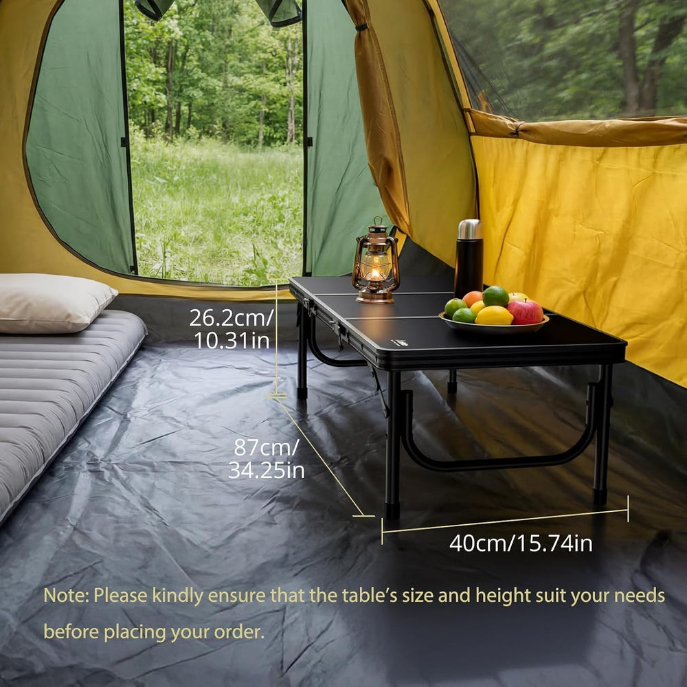 Anbte 34.2" x 15.7" Small Low Folding Picnic Table, 10.3" Heig...