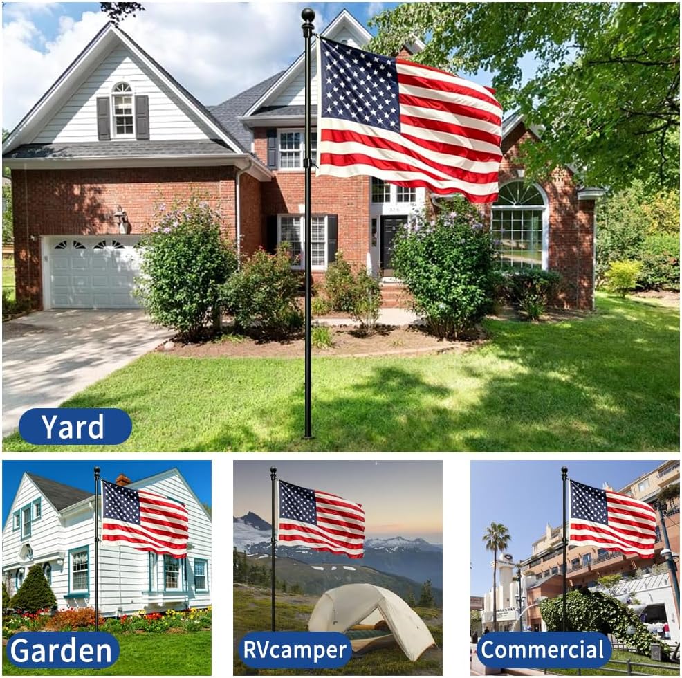 10 FT In Ground Flag Poles for Outside House