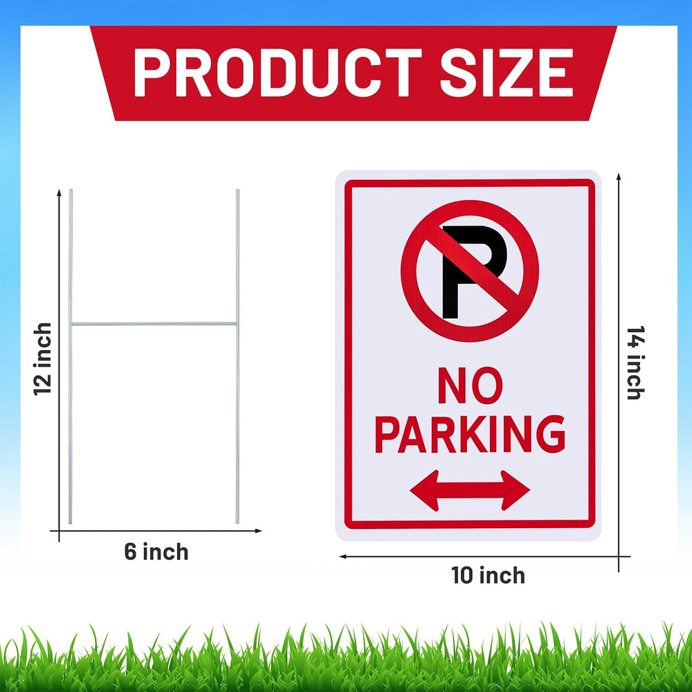 Kigley 8 Pcs No Parking Signs with Stake, 14 x 10" Double Sided Plastic