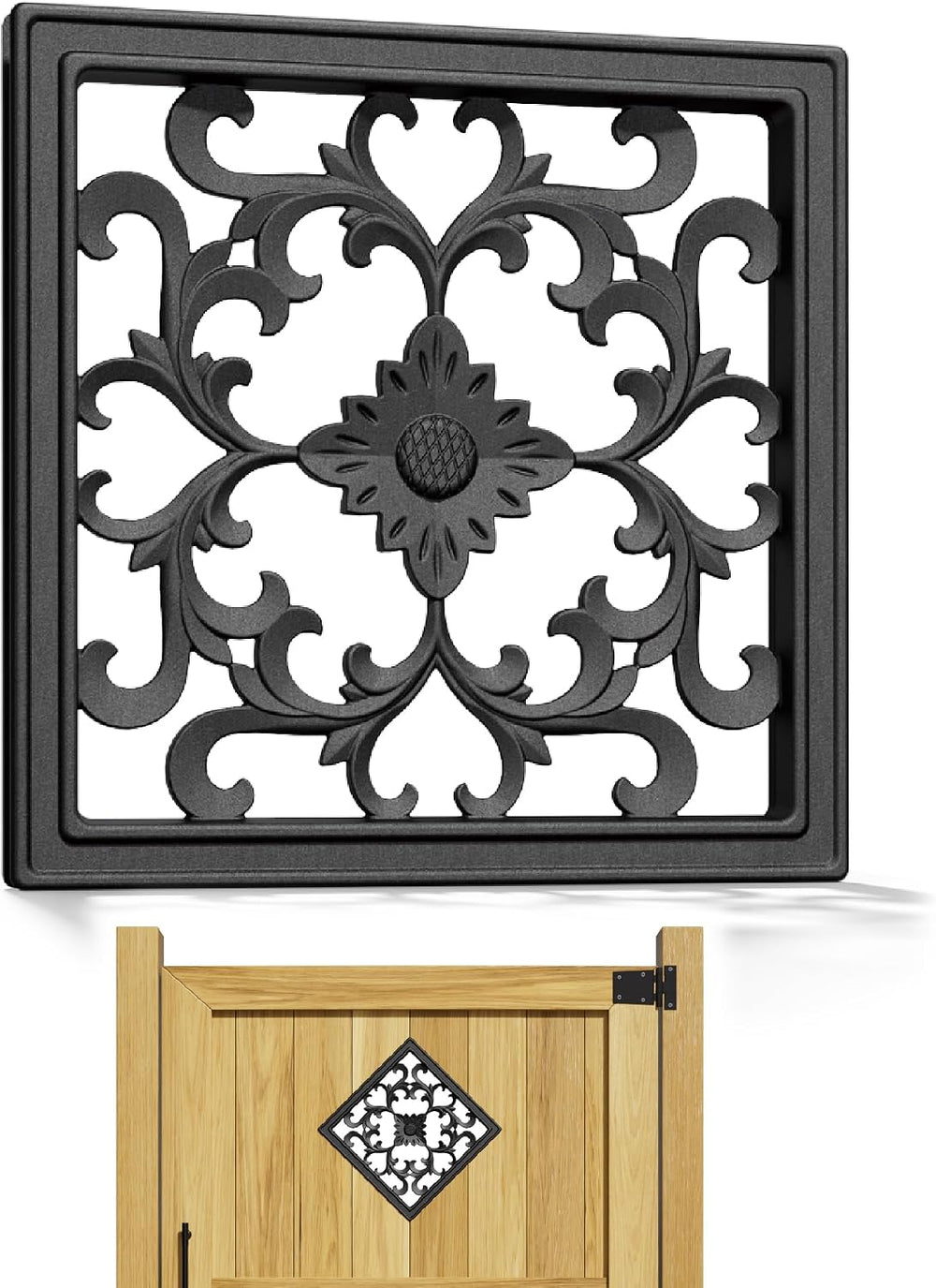 12.5 Inch Square Fence Gate Decorative Insert – AD-42 Cast Aluminum Ornamenta...
