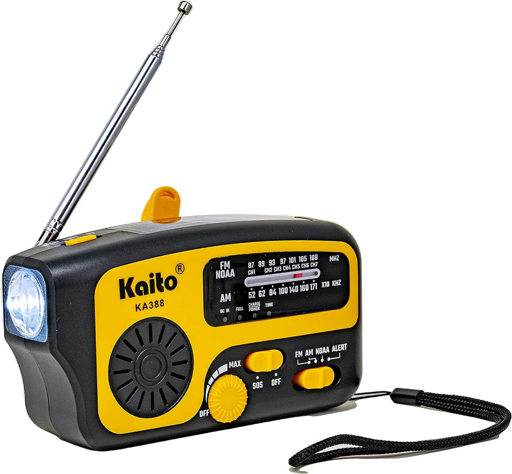 Kaito Emergency Radio KA388 - AM/FM NOAA Weather Alert 5-Way Powered Solar Cr...