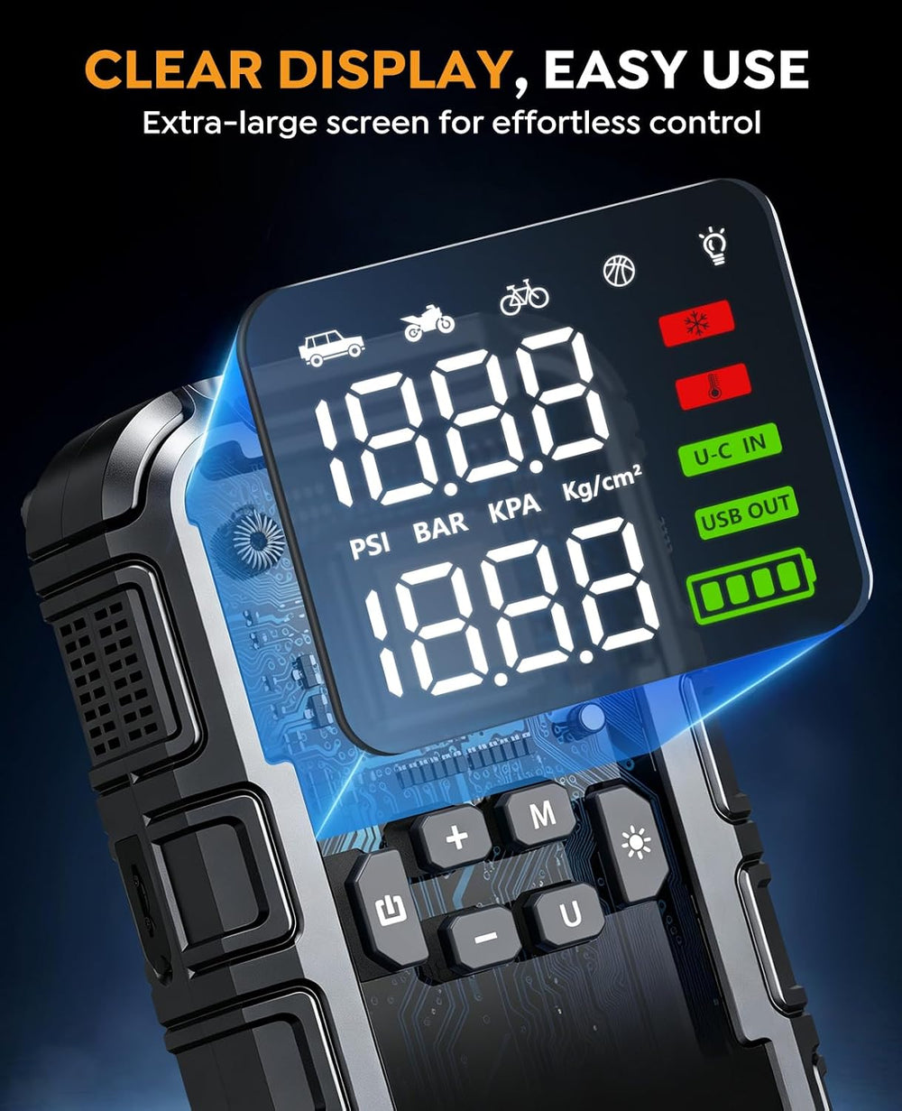 8000A Car Battery Jump Starter with Air Compressor 160PSI, Car Jumper Starter...
