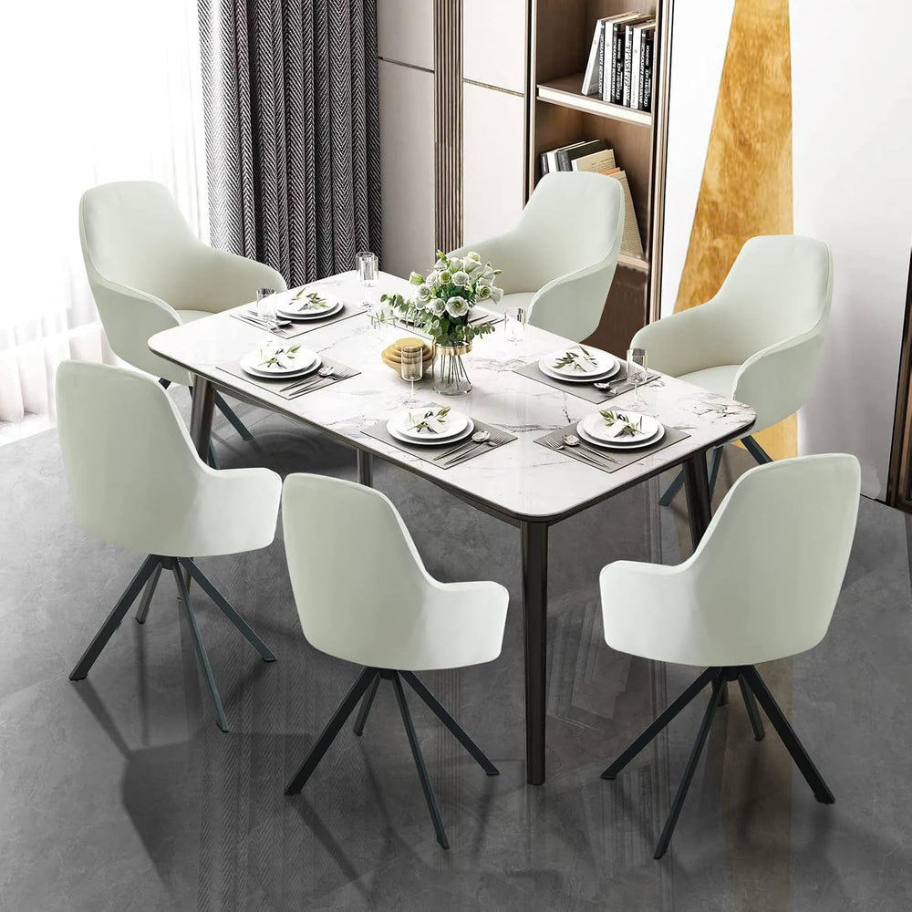 Iauddy Swivel Armchair Accent Dining Chair Cover for Office, Stretch Mid-Back...