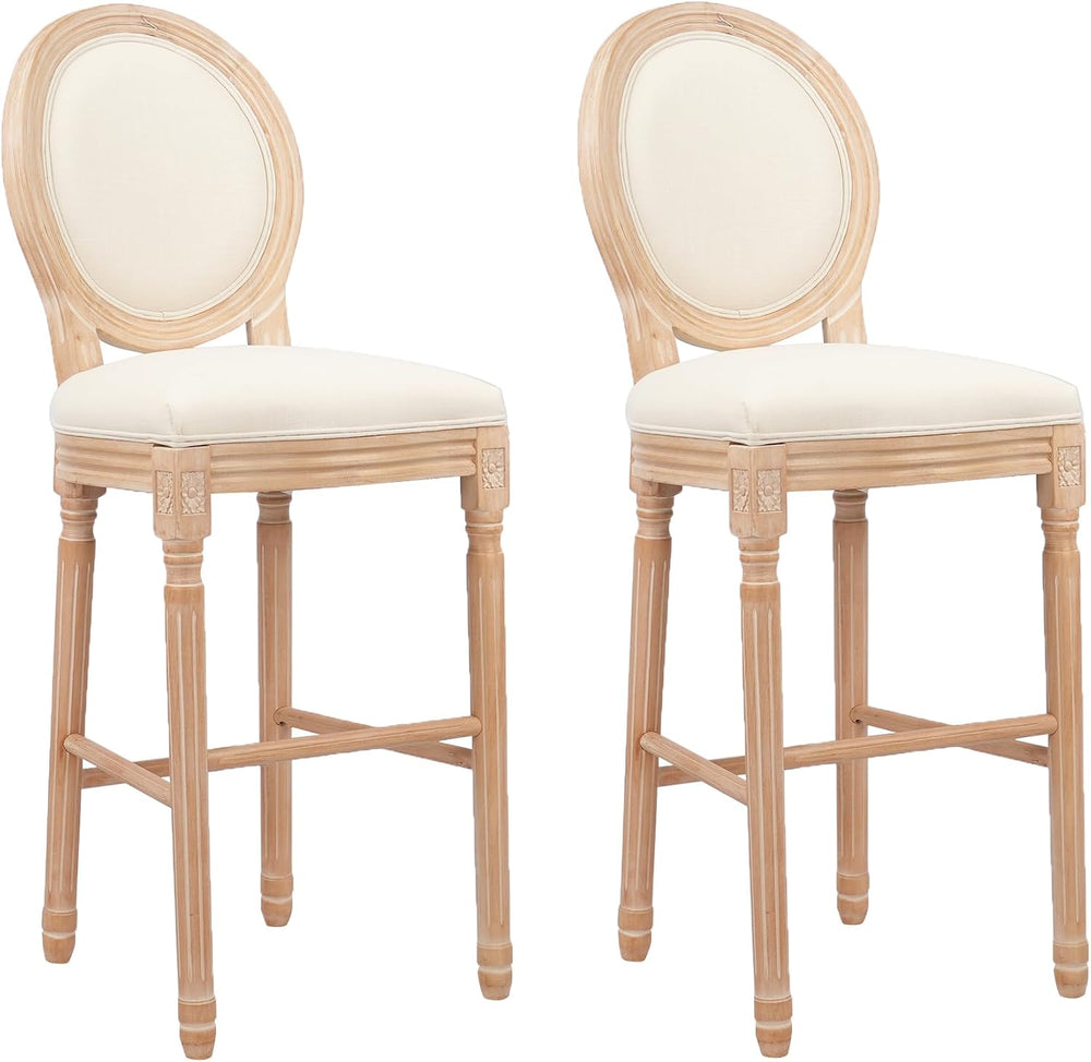 French Country Bar Stools, 30" Farmhouse Counter Height Chairs