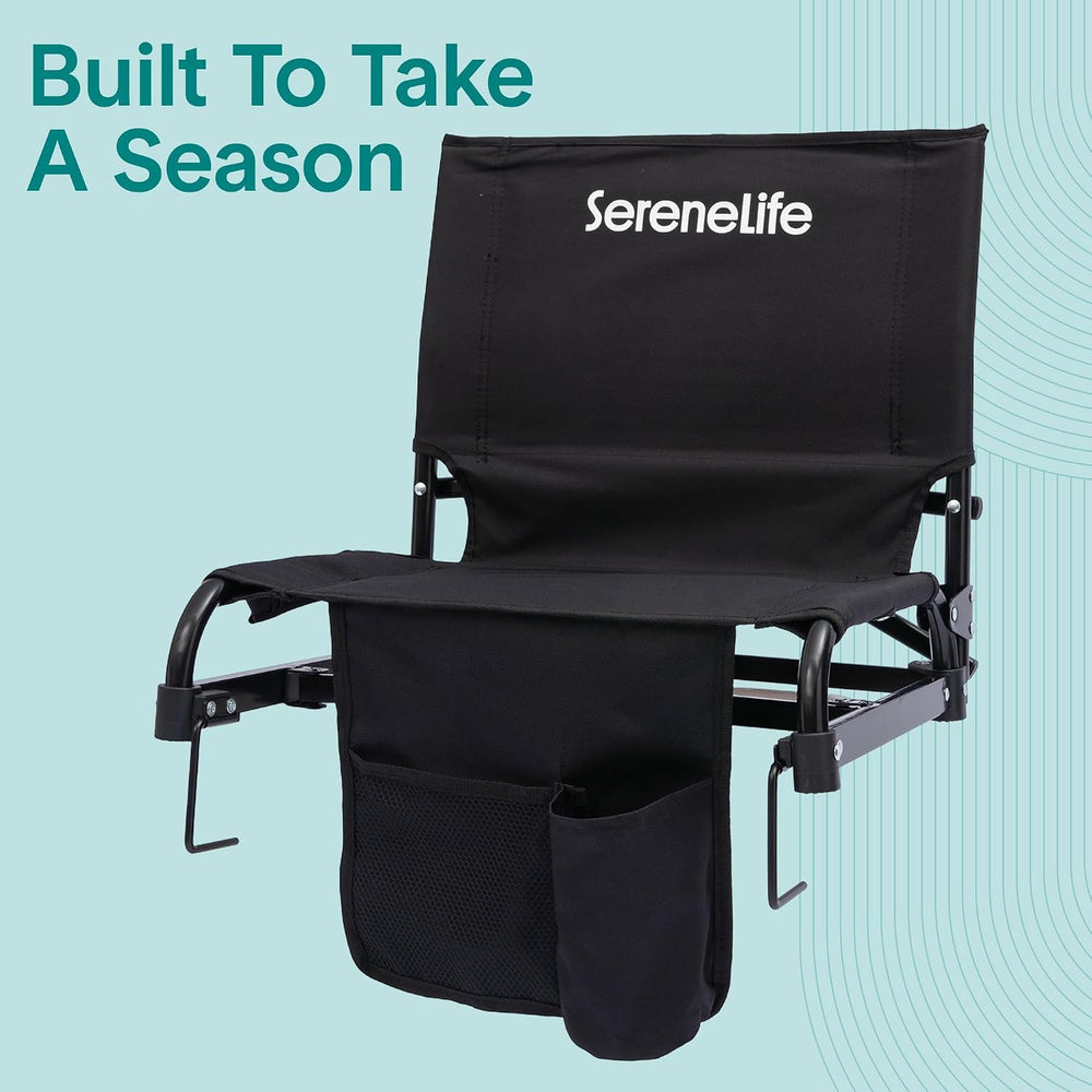 SereneLife Stadium Seats with Back Support, Padded Bleacher Chair with Backre...