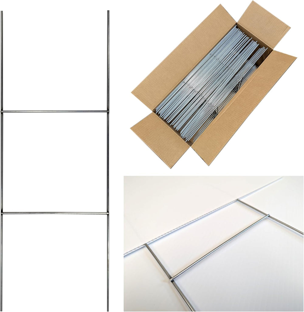 Yard Sign Stakes, 24 inch Standard Size H Stakes, American Made, Overlap Weld...