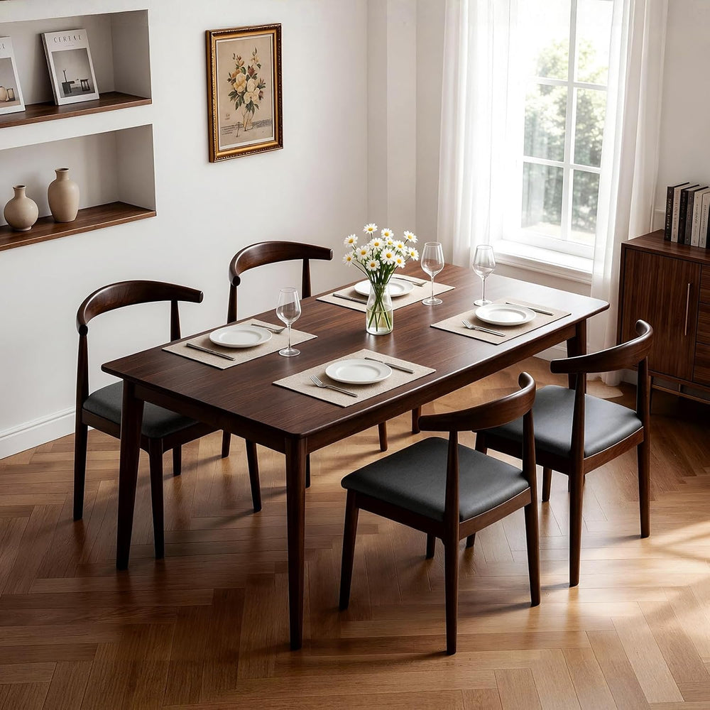 Solid Wood Dining Chairs Set of 4, Mid Century Modern Kitchen Chairs