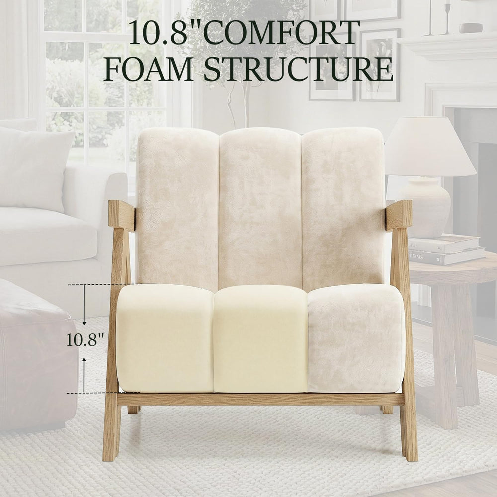 Modern Accent Chair for Living Room Bedroom,Comfy Chenille Reading Chair with...