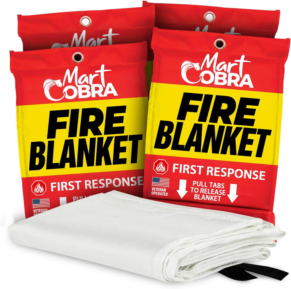 Mart Cobra Emergency Fire Blanket for Home & Kitchen 4-Pack Safety