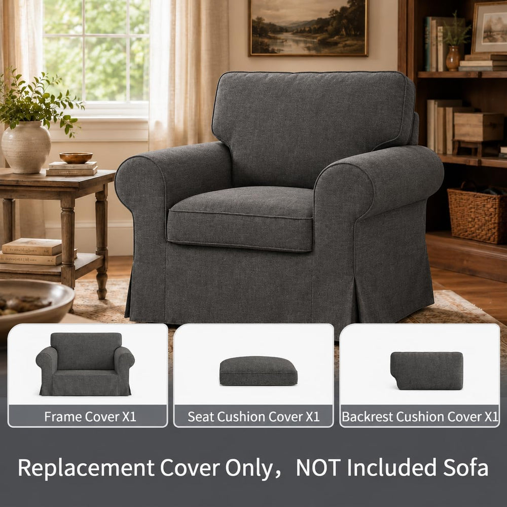 Ektorp Sofa Cover for IKEA Ektorp Armchair, Polyester Slipcover Set with 1 Fr...