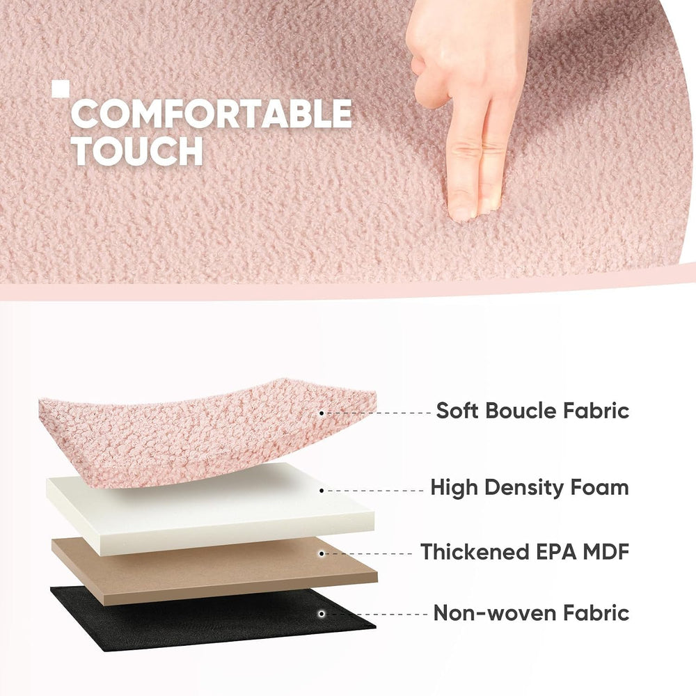 B FSOBEIIALEO 30" Folding Ottoman with Storage for Living Room, Pink