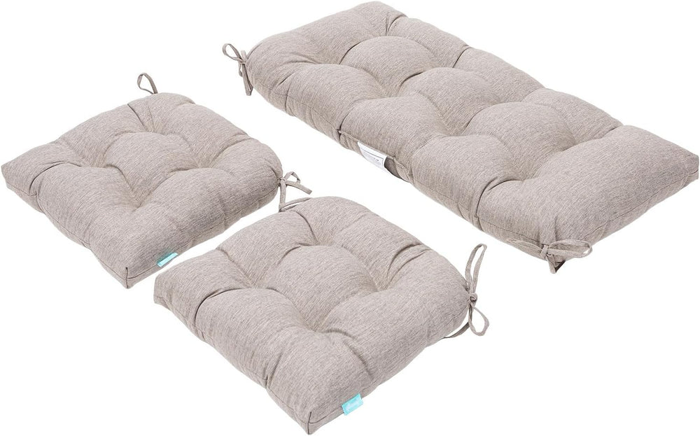 QILLOWAY Outdoor Patio Cushions Set of 3, Wicker Furniture Cushions with Ties...