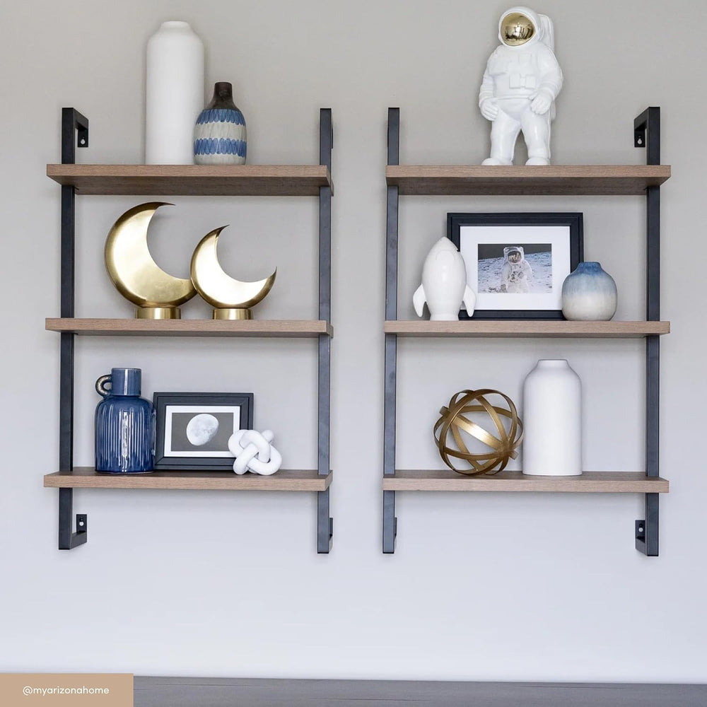 Nathan James Theo 3-Shelf Small Bookcase, Floating Wall Mount Bookshelf with ...