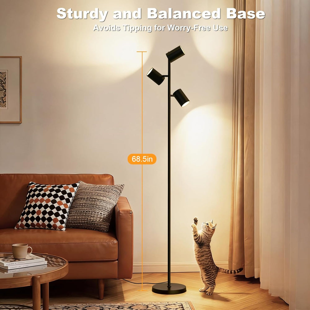 4000LM LED Tree Floor Lamp, 36W Super Bright Reading Lamp with Remote, Dimmab...